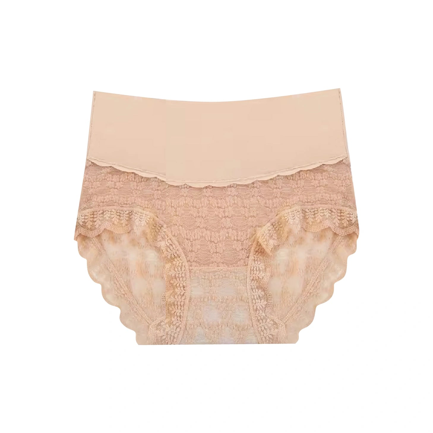 Mid Waist Ice Silk & Lace Panties K13