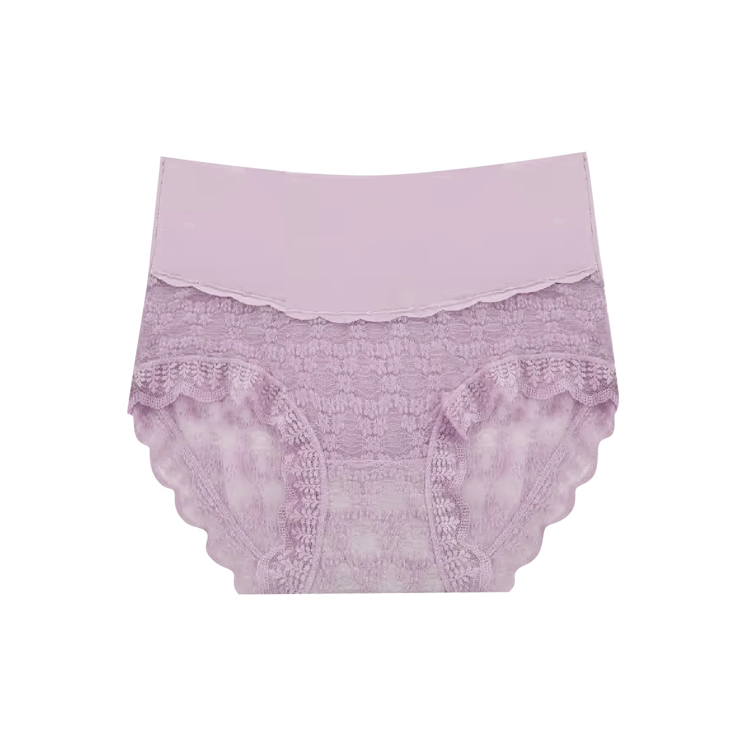 Mid Waist Ice Silk & Lace Panties K13