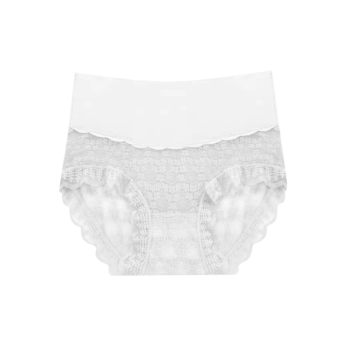 Mid Waist Ice Silk & Lace Panties K13