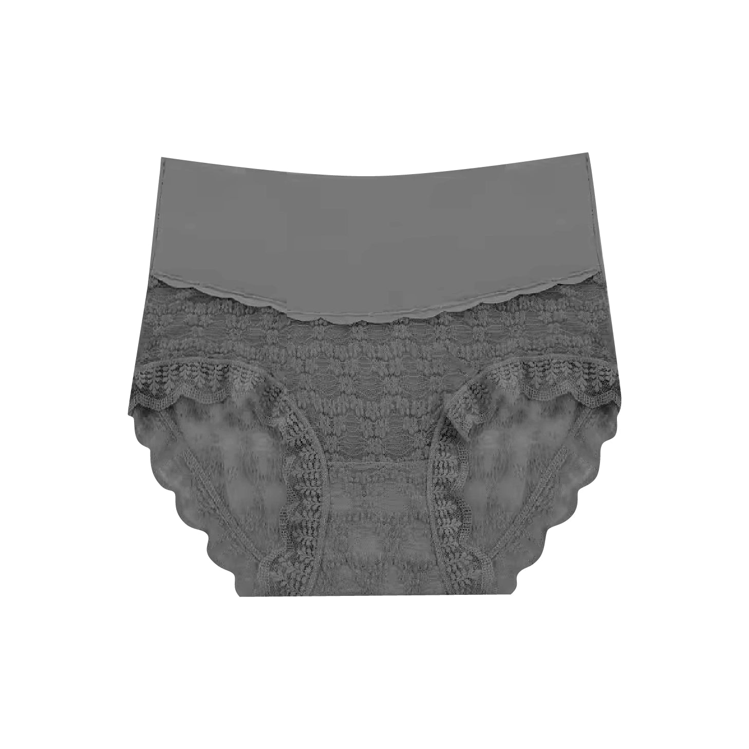 Mid Waist Ice Silk & Lace Panties K13