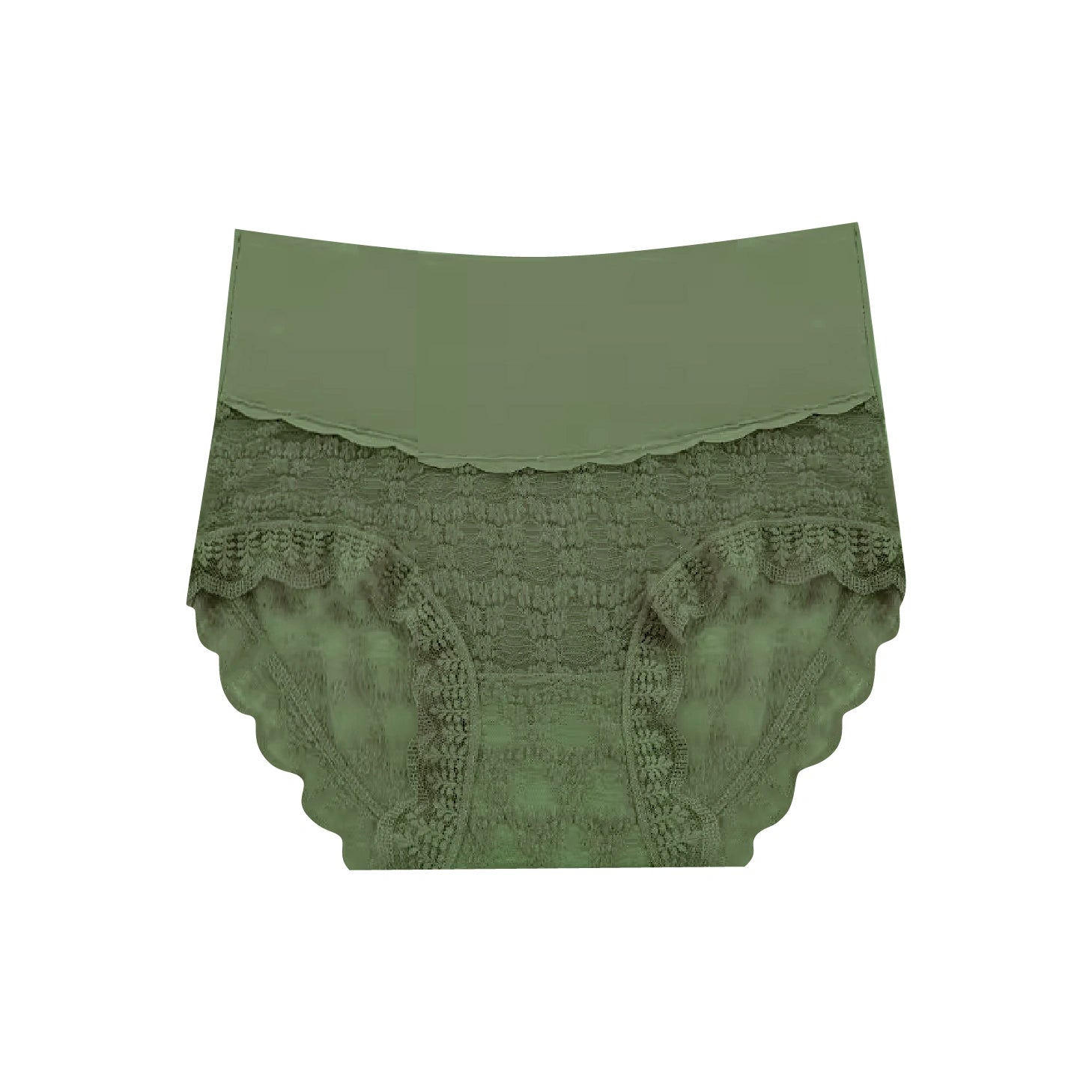 Mid Waist Ice Silk & Lace Panties K13