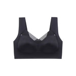 Chantelle's Secret sports bra in black featuring a mesh neckline insert, smooth seams, and wireless support for comfortable, stylish athletic wear.